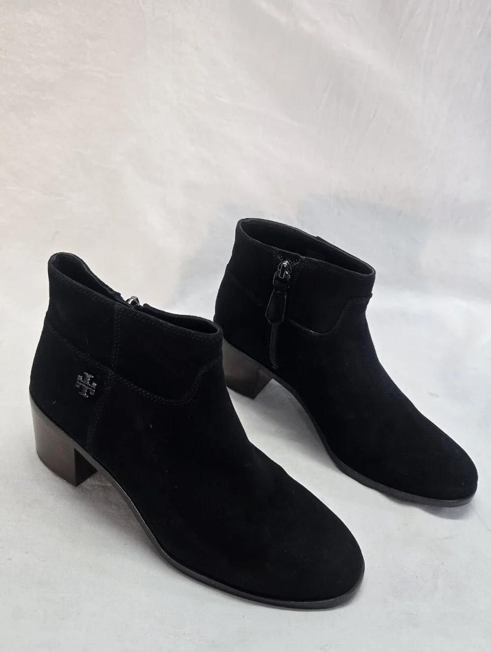 Tory Burch Everly Women's Size 8M Black Suede Block Heel Ankle Boots